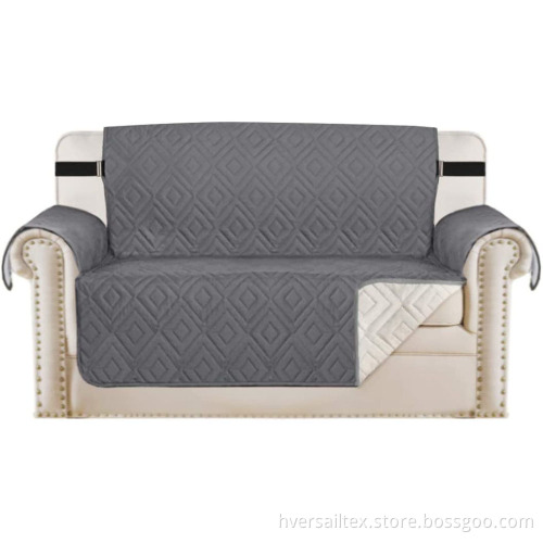 Reversible Loveseat Sofa Couch Cover with Elastic Straps